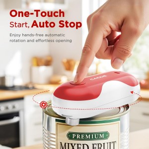 CACOE Automatic Smart Electric Can Opener with Auto Stop & USB-C Charging - Cordless Can Opener for Elderly and Arthritic Users for Seniors & Arthritis, Effortless One-Touch Open (red)