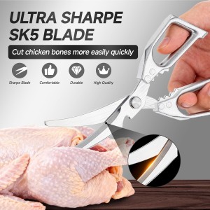 2-Pack Heavy Duty Stainless Steel Kitchen Scissors-All Purpose Heavy Duty Poultry Shears for Meat,Chicken Bones and Turkey,Dishwasher Safe Sharp Japanese Cooking Shears, Gifts for Women