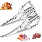 2-Pack Heavy Duty Stainless Steel Kitchen Scissors-All Purpose Heavy Duty Poultry Shears for Meat,Chicken Bones and Turkey,Dishwasher Safe Sharp Japanese Cooking Shears, Gifts for Women