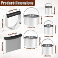 Stainless Steel Biscuit Cutter Set, Ergonomic Pastry Scraper and Dough Blender with Non Slip Grip for Biscuits Pie Cookies(style 1)