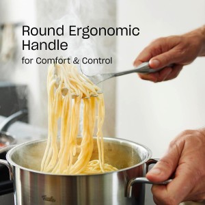 Fissler Essential Pasta Fork, 18/10 Stainless Steel Kitchen Utensil for Serving Pasta & Noodles, Ergonomic Handle, Dishwasher Safe