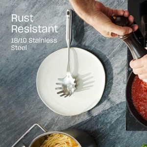 Fissler Essential Pasta Fork, 18/10 Stainless Steel Kitchen Utensil for Serving Pasta & Noodles, Ergonomic Handle, Dishwasher Safe