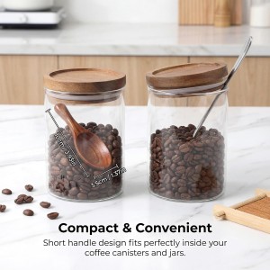 Wooden Coffee Scoop Bath Salt Scoop Multi-Purpose Kitchen Scooping Tool Home Kitchen Accessories Measuring for Coffee Beans Ground Beans or Tea Sugar