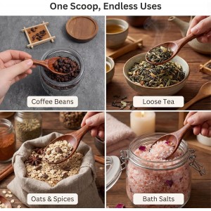 Wooden Coffee Scoop Bath Salt Scoop Multi-Purpose Kitchen Scooping Tool Home Kitchen Accessories Measuring for Coffee Beans Ground Beans or Tea Sugar