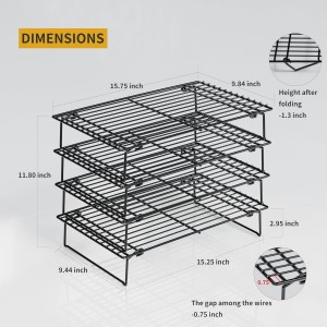 4PCS Cooling Racks for Cooking and Baking, Collapsible 4 Tiers 10
