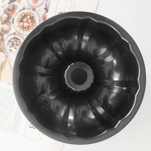 7 Inch Fluted Tube Cake Pan, Carbon Steel Round Tube Baking Pans, Small Kugelhopf Pan Pound Cake Mold for Cakes, Bread, Flan, 2 PCS, Black Color