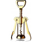 Gold Wine Opener, Zinc Alloy Premium Wing Corkscrew with Multifunctional Bottles Opener, Sharp Wine Corkscrew