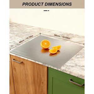 304 Stainless Steel Cutting Board for Kitchen- Large L-Shaped Bread Board,Double-Sided Chopping Board for Baking,Non Adhesive Bread Cutting Board