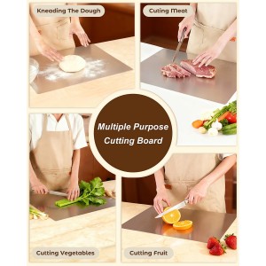 304 Stainless Steel Cutting Board for Kitchen- Large L-Shaped Bread Board,Double-Sided Chopping Board for Baking,Non Adhesive Bread Cutting Board