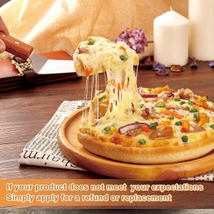 4 Pack Stainless Steel Pizza Servers with Wooden Handle, Pizza Cutter Cake Cutter Triangular Spade Pie Pastry Spatula for Tart, Dessert