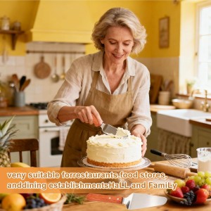 4 Pack Stainless Steel Pizza Servers with Wooden Handle, Pizza Cutter Cake Cutter Triangular Spade Pie Pastry Spatula for Tart, Dessert