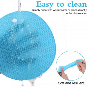 3pcs Rubber Grippers for Opening Jars - 7 Inch Rubber Jar Opener Grippers Non-Slip Round Bottle Lid Opener - Heat Resistant Coasters Mats for Weak Hands Seniors Children, Orange Blue Gray