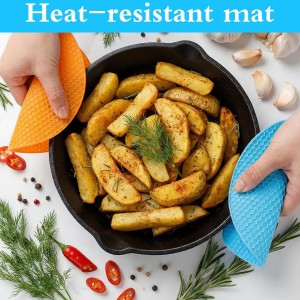 3pcs Rubber Grippers for Opening Jars - 7 Inch Rubber Jar Opener Grippers Non-Slip Round Bottle Lid Opener - Heat Resistant Coasters Mats for Weak Hands Seniors Children, Orange Blue Gray