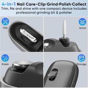 Electric Nail Clipper with LED Light & Nail Storage – Smart Rechargeable Fingernail & Toenail Trimmer for Seniors & Adults, One-Touch Quiet Nail Cutter (2026 Upgraded Version)