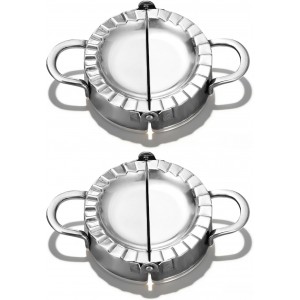 Stainless Steel Dumpling Ravioli Maker Press,2 Pack Pierogi Mold - Wonton Mould, Easy-tool for Dumpling Wrapper Dough Stamp Cutter Pastry Pie Making (2 pcs dumpling maker)