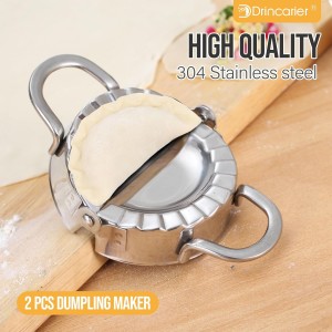 Stainless Steel Dumpling Ravioli Maker Press,2 Pack Pierogi Mold - Wonton Mould, Easy-tool for Dumpling Wrapper Dough Stamp Cutter Pastry Pie Making (2 pcs dumpling maker)