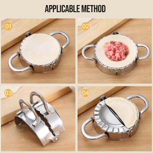 Stainless Steel Dumpling Ravioli Maker Press,2 Pack Pierogi Mold - Wonton Mould, Easy-tool for Dumpling Wrapper Dough Stamp Cutter Pastry Pie Making (2 pcs dumpling maker)