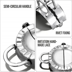 Stainless Steel Dumpling Ravioli Maker Press,2 Pack Pierogi Mold - Wonton Mould, Easy-tool for Dumpling Wrapper Dough Stamp Cutter Pastry Pie Making (2 pcs dumpling maker)