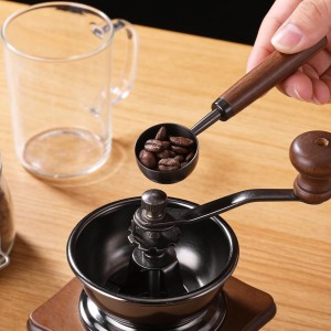 2Pcs 15ml Coffee Measuring Spoon Scoop for Ground Coffee Scoop 304 Stainless Steel Tablespoon Measuring Spoon with Vintage Walnut Handle