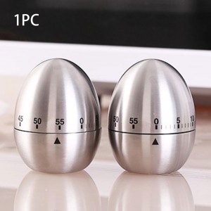 Kitchen Timer for Cooking, Egg Kitchen Timer Stainless Steel Mechanical Rotating Alarm 60 Minutes Count Down Time Clock for Cooking Learning(Color:Silver)