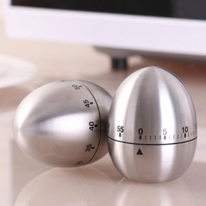 Kitchen Timer for Cooking, Egg Kitchen Timer Stainless Steel Mechanical Rotating Alarm 60 Minutes Count Down Time Clock for Cooking Learning(Color:Silver)