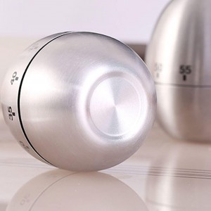 Kitchen Timer for Cooking, Egg Kitchen Timer Stainless Steel Mechanical Rotating Alarm 60 Minutes Count Down Time Clock for Cooking Learning(Color:Silver)