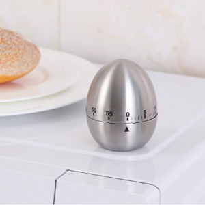 Kitchen Timer for Cooking, Egg Kitchen Timer Stainless Steel Mechanical Rotating Alarm 60 Minutes Count Down Time Clock for Cooking Learning(Color:Silver)
