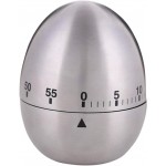 Kitchen Timer for Cooking, Egg Kitchen Timer Stainless Steel Mechanical Rotating Alarm 60 Minutes Count Down Time Clock for Cooking Learning(Color:Silver)