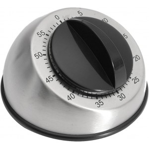 Kitchen Timer for Cooking, Mechanical Stainless Steel Chef Cooking Timer, Easy-to-Read 2.5” Dial, Loud Alarm Countdown Reminder for Cooking or Baking, No Batteries Required