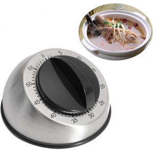 Kitchen Timer for Cooking, Mechanical Stainless Steel Chef Cooking Timer, Easy-to-Read 2.5” Dial, Loud Alarm Countdown Reminder for Cooking or Baking, No Batteries Required