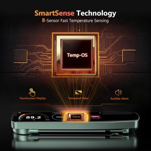 Smart Meat Thermometer Digital 0.5 Sec Instant Read Kitchen Food Thermometer for Cooking Grill Smoker & BBQ, Built-in APP Touchscreen ±0.5°F Accuracy, -58–572°F, USB-C Rechargeable, Gifts for Men