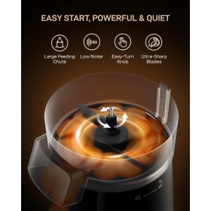 Sangcon Electric Cheese Grater for Block Cheese, 5-in-1 Automatic Salad Shooter & Vegetable Slicer with 5 Stainless Steel Blades, One-Touch Electric Grater for Cheese, Vegetables, Fruits & Nuts