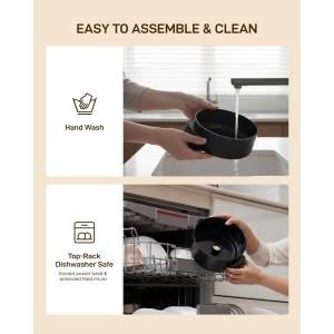 Sangcon Electric Cheese Grater for Block Cheese, 5-in-1 Automatic Salad Shooter & Vegetable Slicer with 5 Stainless Steel Blades, One-Touch Electric Grater for Cheese, Vegetables, Fruits & Nuts