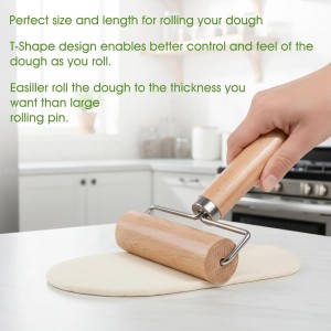 Small Rolling Pin with Handle, Wooden Dough Pastry Roller, Non-Stick Pizza Rollers, mini Dough Wood Roller for Home Kitchen Baking Cooking