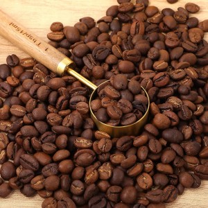 2Pcs Stainless Steel Wood 1 Teaspoon Scoop, Wood Long Handle Coffee Scoop Gold Stainless Steel Tablespoon Measuring Spoon for Ground Coffee Tea, 15ml