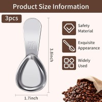 3 Pcs Coffee Scoop,1 Tbsp Stainless Steel Measuring Spoon,Tablespoon,Short Handle,Laser Engraved Mark,Drop Resistant,Spoons for Tea,Sugar,Flour or Coffe