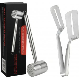 Meat Tenderizer Mallet and Steak Tongs S...