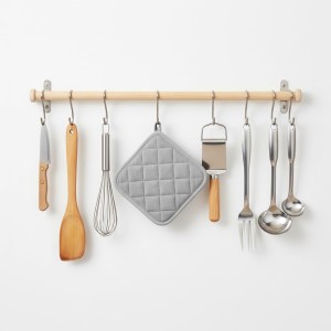 4 Pcs Kitchen Pot Holders, Hot Pads with Hanging Loops, Heat Resistant Pot Holders Oven Hot Pads for Kitchen Oven Pan Baking Cooking Potholders Accessories (Grey, 6.7inch)