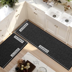 Kitchen Rugs,Non Slip Absorbent Kitchen Mats for Floor-Thick Stain Resistant Washable Kitchen Floor Mat Runner Carpet for Hallways,Entryway,Laundry Room,Sink(17