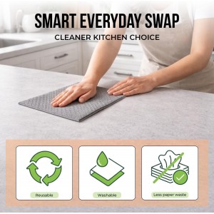 Swedish Dishcloths 12 Pack - Reusable Paper Towels for Kitchen, Absorbent Cellulose Sponge Cleaning Cloths, Washable Dish Rags, Quick Drying Kitchen Towels, Paper Towel Alternative by Organic Origin