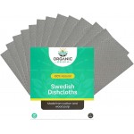 Swedish Dishcloths 12 Pack - Reusable Paper Towels for Kitchen, Absorbent Cellulose Sponge Cleaning Cloths, Washable Dish Rags, Quick Drying Kitchen Towels, Paper Towel Alternative by Organic Origin