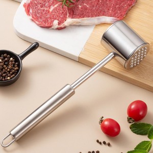 Dual-Sided Stainless Steel Meat Tenderizer Mallet, Heavy-Duty Meat Pounder for Steak, Poultry & Chicken Cutlet, Dishwasher Safe and Polished Finish