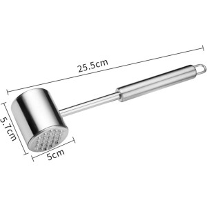 Dual-Sided Stainless Steel Meat Tenderizer Mallet, Heavy-Duty Meat Pounder for Steak, Poultry & Chicken Cutlet, Dishwasher Safe and Polished Finish