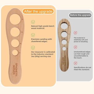 Premium Beechwood Pasta Measuring Tool - 4-in-1 Wooden Spaghetti Measurer with Exact Portion Control (1-4 Servings)