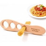 Premium Beechwood Pasta Measuring Tool - 4-in-1 Wooden Spaghetti Measurer with Exact Portion Control (1-4 Servings)