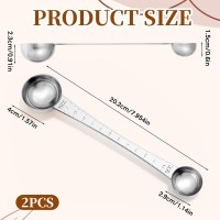 2 PCS Double Head Coffee Scoop, Stainless Steel Coffee Measuring Scoop Measuring Spoons Dual-Measure Long-Handle Spoon with Tick Mark for Ground Coffees Tea Sugar Baking, 1 Tsp (5ml) & 1 Tbsp (15ml)