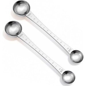 2 PCS Double Head Coffee Scoop, Stainles...