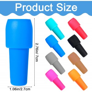 8Pcs Silicone Wine Stopper Reusable Bottle Stoppers Sealed Soft Wine Stoppers Unbreakable Bottle Cover Caps Beer Champagne Stopper Glass Sealer Covers for Keeping Soda Drink Whiskey Fresh
