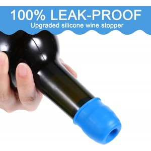 8Pcs Silicone Wine Stopper Reusable Bottle Stoppers Sealed Soft Wine Stoppers Unbreakable Bottle Cover Caps Beer Champagne Stopper Glass Sealer Covers for Keeping Soda Drink Whiskey Fresh