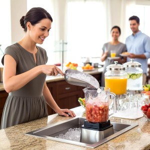 Amazing Abby - Elsa - 38-Ounce Aluminum Ice Scoops (Set of 2), Cast Aluminum Utility Scoops, Food-Grade, Good for Home and Commercial Use, NOT Dishwasher-Safe, Hand-Wash Recommended